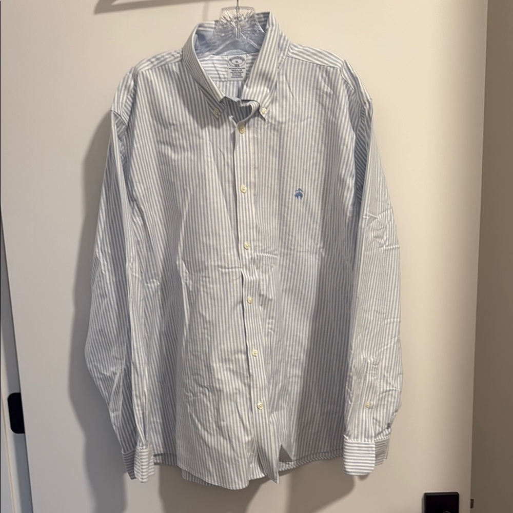 Brooks Brothers Blue and White Casual Button Down Shirt
